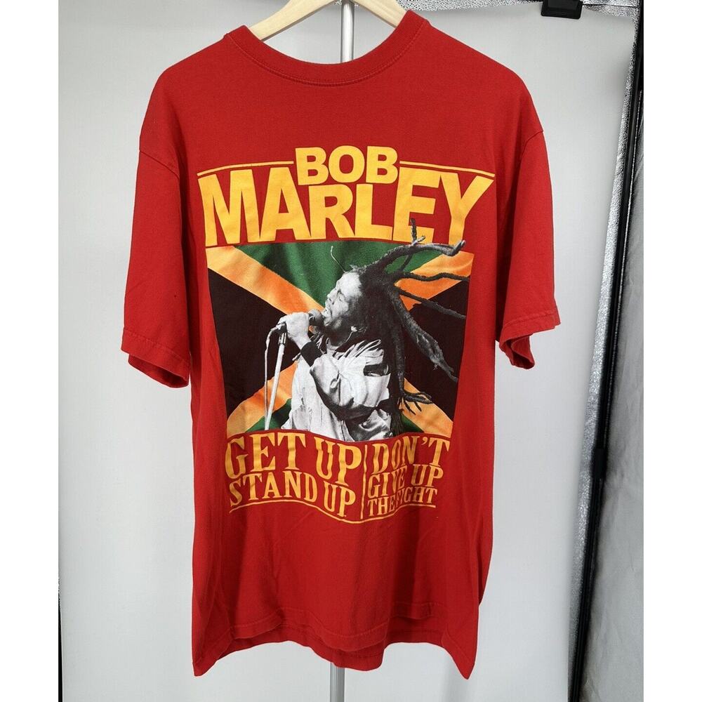 Flying Horse Red Bob Marley Shirt Mens Size 2XL Graphic Tee Get Up/Stand Up